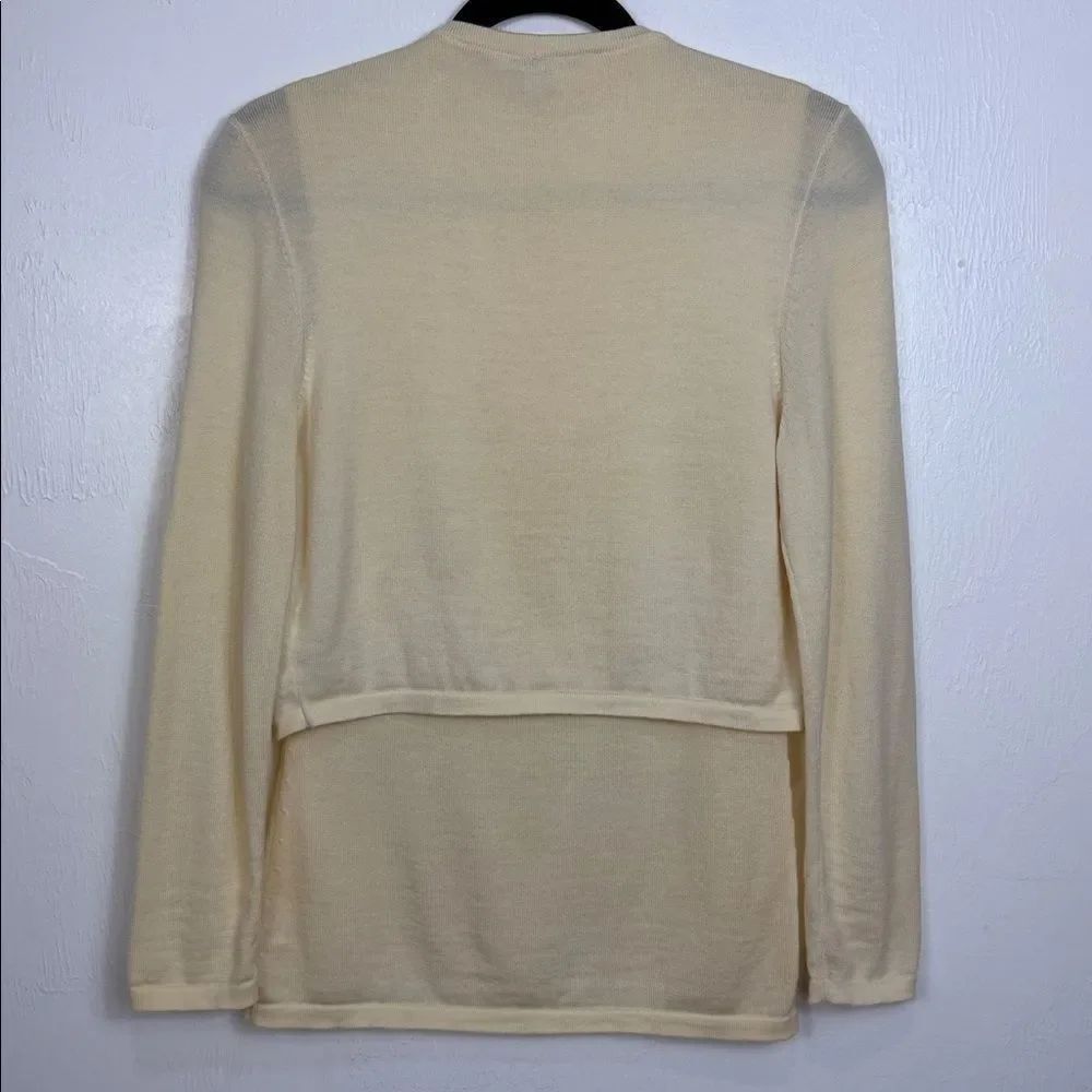 Carolina Herrera 2-Piece Virgin Wool Cardigan Tank Set Gold Embroidered M - Picture 3 of 12